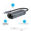 2合1 Type C轉千兆RJ45 1000Mbps網口+USB C PD 100W筆記本電腦充電適配器集線器