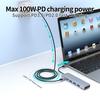 Концентратор USB C 6 в 1 с HDMI 4K30HZ + PD 100 Вт + данные типа C + 3 x USB A 3.0, многопортовый адаптер питания, док-станция для ноутбука MacBook