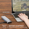 9 合 1 USB C 集線器，帶 HDMI 4K30HZ + PD 100W + Type C 數據 + 3 x USB A 3.0 + RJ45 1000Mbps + SD +TF 讀卡器插槽電源充電多端口適配器擴展塢，適用於筆記本電腦