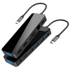 दर्पण चेहरा 13 IN 1 usb c हब्स् 2 x HDMI 4K 30HZ + VGA + PD 100W + प्रकार C Data + 3 x USB A 3.0 + RJ45 1000Mbps + 3.5mm ऑडियो + SD + TF कार्ड रीडर बहु ​​पोर्ट डॉकिंग स्टेशन सह