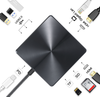 9 合 1 USB C HUB，帶 2 x HDMI 4K + Type C PD 100W Data+ 3 x USB A 3.0 + RJ45 1000Mbps + SD + TF 存儲卡讀卡器插槽多端口適配器擴展塢