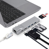 8 IN 2 USB C ہب HDMI + Thunderbolt 3 + Ethernet 1000Mbps + 3 x USB A 3.0 + SD + TF میموری کارڈ ریڈر سلاٹ ملٹی پورٹ اڈاپٹر ڈاکنگ اسٹیشن کے ساتھ
