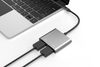 2 IN 1 Tipe C tot 2 x HDMI 4K USB C HUB koppelstasie vir skootrekenaar/Macbook