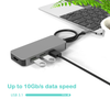 8 合 1 USB C 集線器 TYPE-C 轉 HDMI 4K@60HZ+PD100W+千兆 RJ45 1000Mbps+3 * USB-A 3.1 10Gbps+SD+TF 多功能擴展塢，適用於筆記本電腦/手機