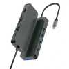 11 合 1 USB C 集線器，帶 HDMI 4K + VGA + PD 100W + Type C 數據 + 3 x USB A 3.0 + RJ45 1000Mbps + 3.5mm AUX + SD + TF 讀卡器多端口擴展塢，適用於筆記本電腦/手機