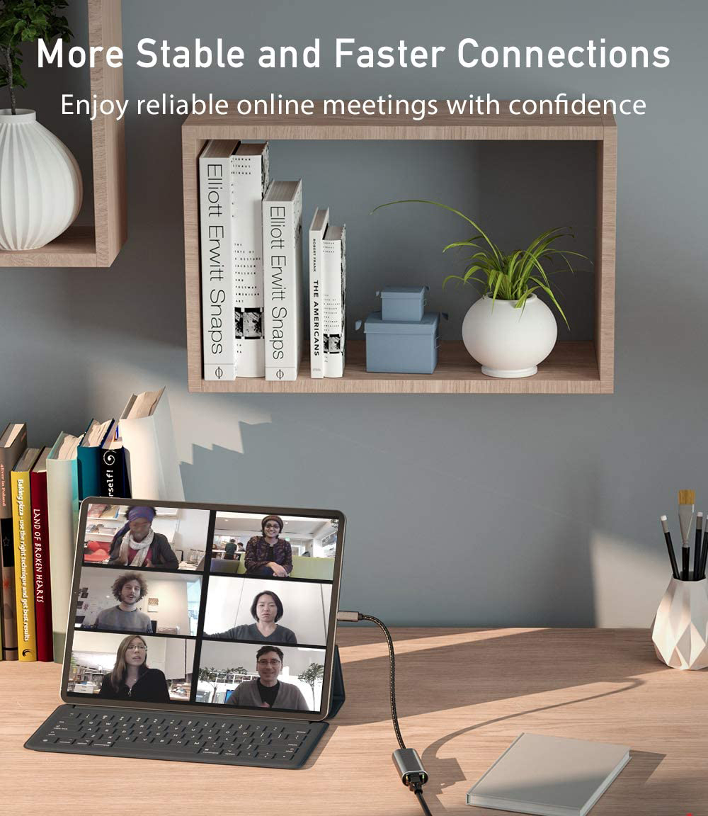 適用於筆記本電腦的 C 型優千兆位 RJ45 1000Mbps 端口網絡適配器