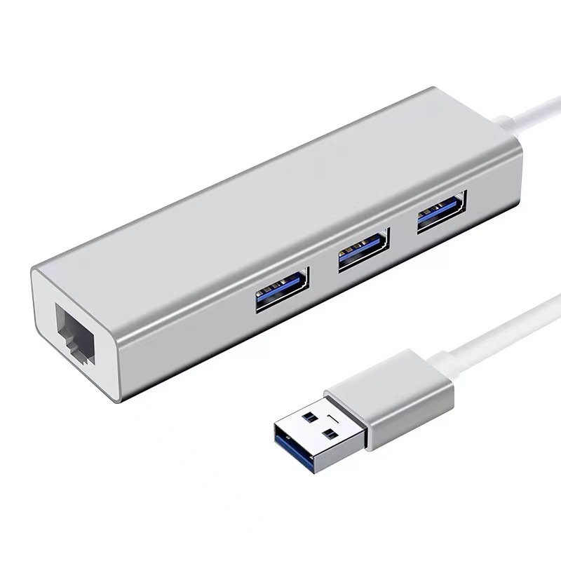 4 IN 1 USB HUB USB-A-stekker naar 3xUSB-A 3.0+Gigabit RJ45 1000Mbps poort dockingstation met ethernet voor laptop