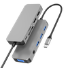 10 合 1 USB C 集線器，帶 2 x HDMI 4K 30HZ+ VGA + PD 100W + USB A 3.1 10Gbps + 2 x USB A 2.0 + 3.5mm AUX + SD + TF 讀卡器多端口擴展塢，適用於筆記本電腦/手機