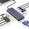 13 In 1 USB C Hubs met 2 x HDMI 4K + DP + PD 100W + Type C Gegevens + 3 x USB A 3.0 + USB A 2.0+ RJ45 1000 Mbps + 3,5 mm Audio + SD + TF -kaartlezer Multi -poort Docking Station
