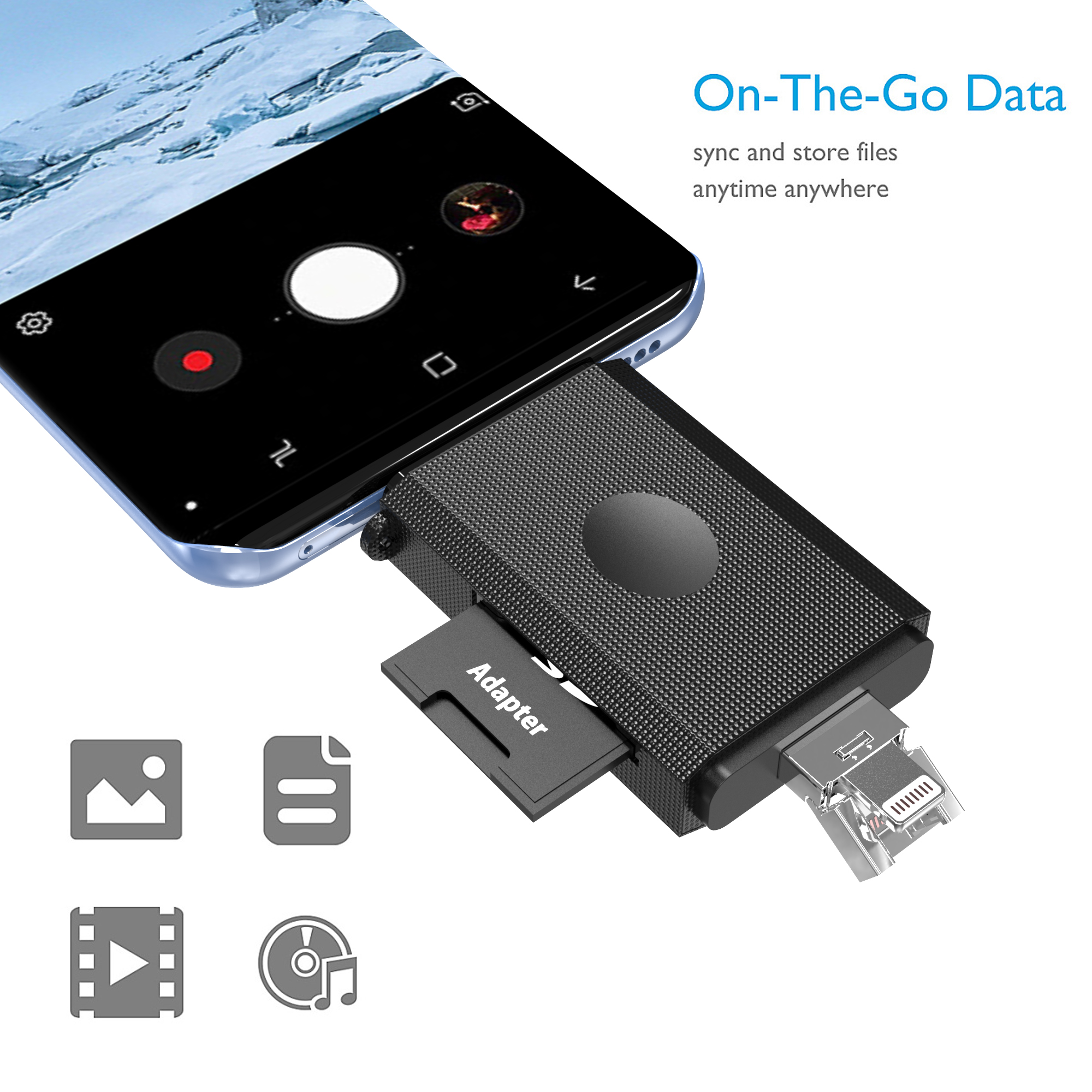 3合1 type c+usb a+照明插頭讀卡器SD+TF 2.0 USB A 3.0 USB OTG