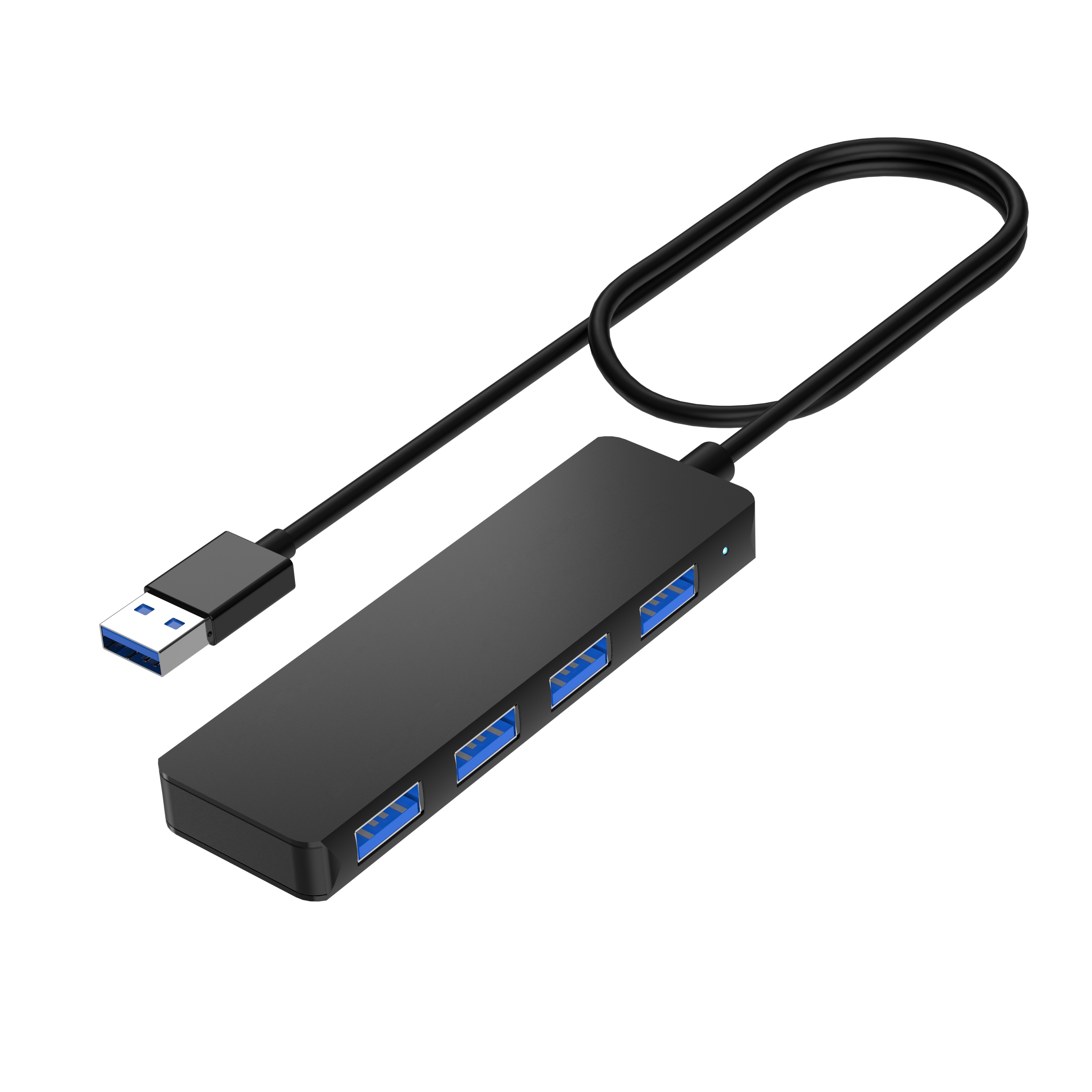 4 合 1 USB 集線器 USB-A 插頭優 4xUSB-A 3.0 端口擴展塢，適用於筆記本電腦