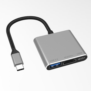 3 IN 1 USB C HUB typc c раз'ём да HDMI 4K@60HZ+PD 100W+USB-A 3.0 док-станцыя для ноўтбука/тэлефона