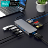 11 合 1 USB C 集線器，帶 HDMI 4K + VGA + PD 100W + Type C 數據 + 3 x USB A 3.0 + RJ45 1000Mbps + 3.5mm AUX + SD + TF 讀卡器多端口擴展塢，適用於筆記本電腦/手機