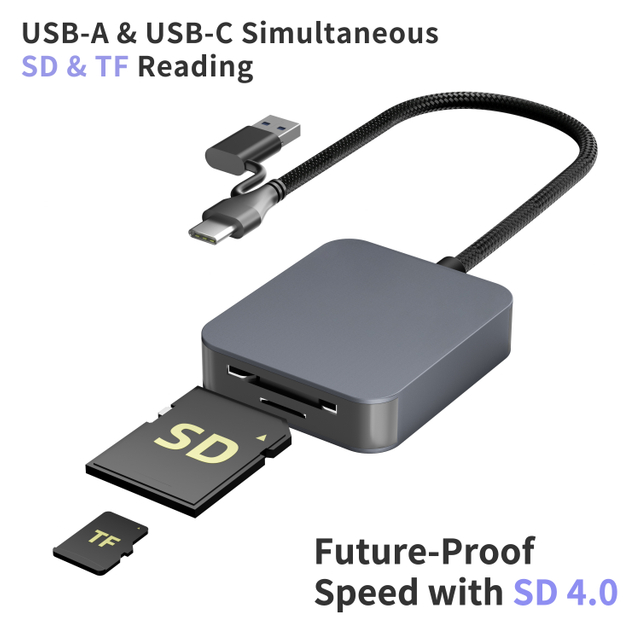 Du&aacute;ln&iacute; čtečka karet USB-C s podporou SD a microSD UHS-II