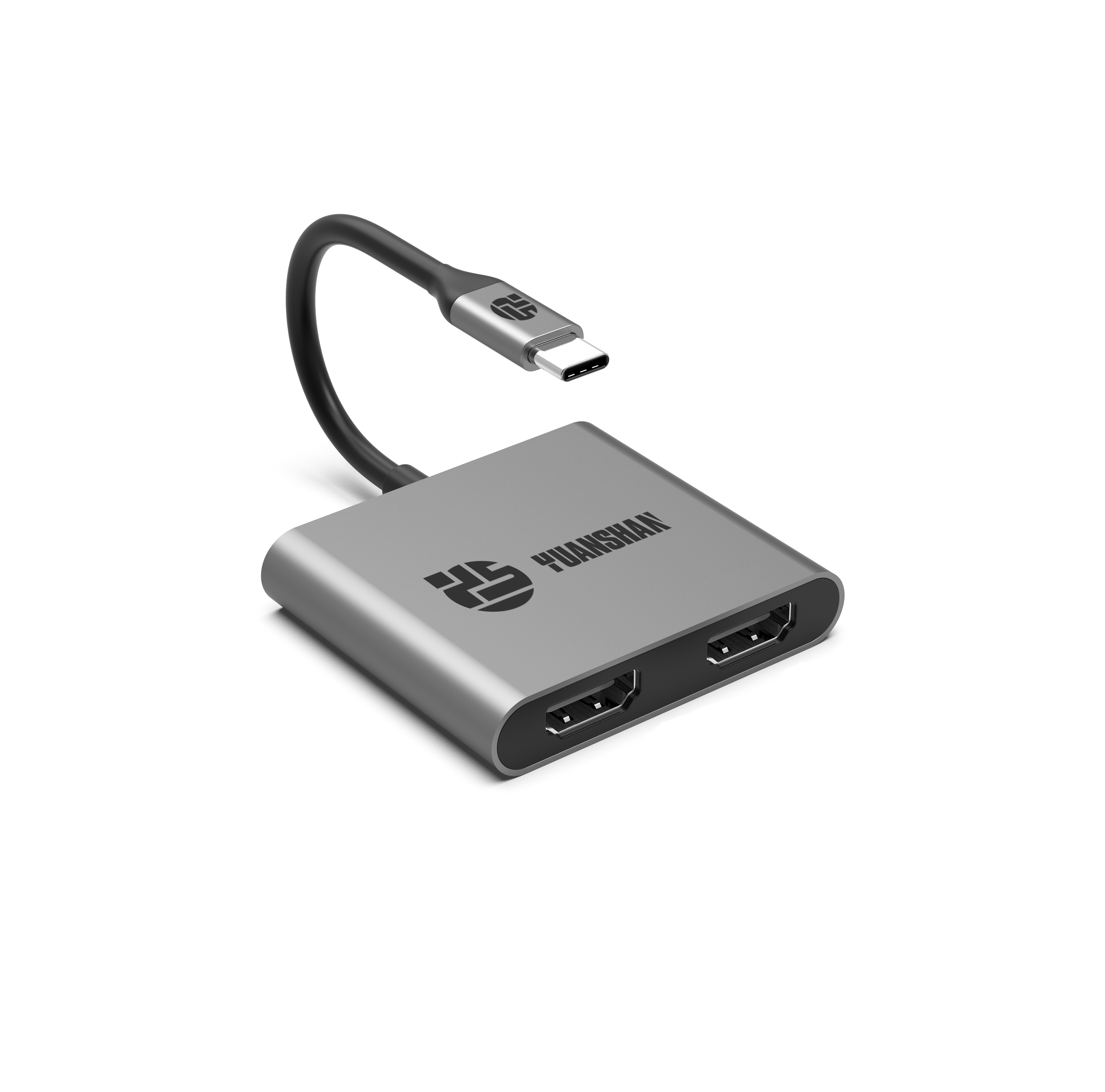 適用於筆記本電腦/Macbook 的 2 合 1 C 型轉 2 x HDMI 4K USB C HUB 擴展塢