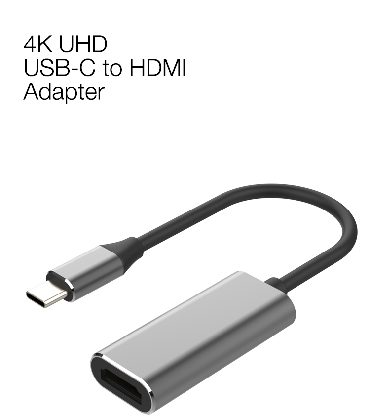 Type-C 轉 HDMI 適配器：HDMI 母端口，具有 4K @ 60Hz 超高清輸出