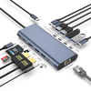 14 У 1 Док-станцыя 4K60HZ Двайны HDMI RJ45 USB-A 3.1 3.0 2.0 шматфункцыянальная Зарадка+Перадача даных+Відэаўыход+Счытвальная картка+Сетка+Функцыя выкліку Док-станцыя USB C HUB для ноўтбука/Macbook