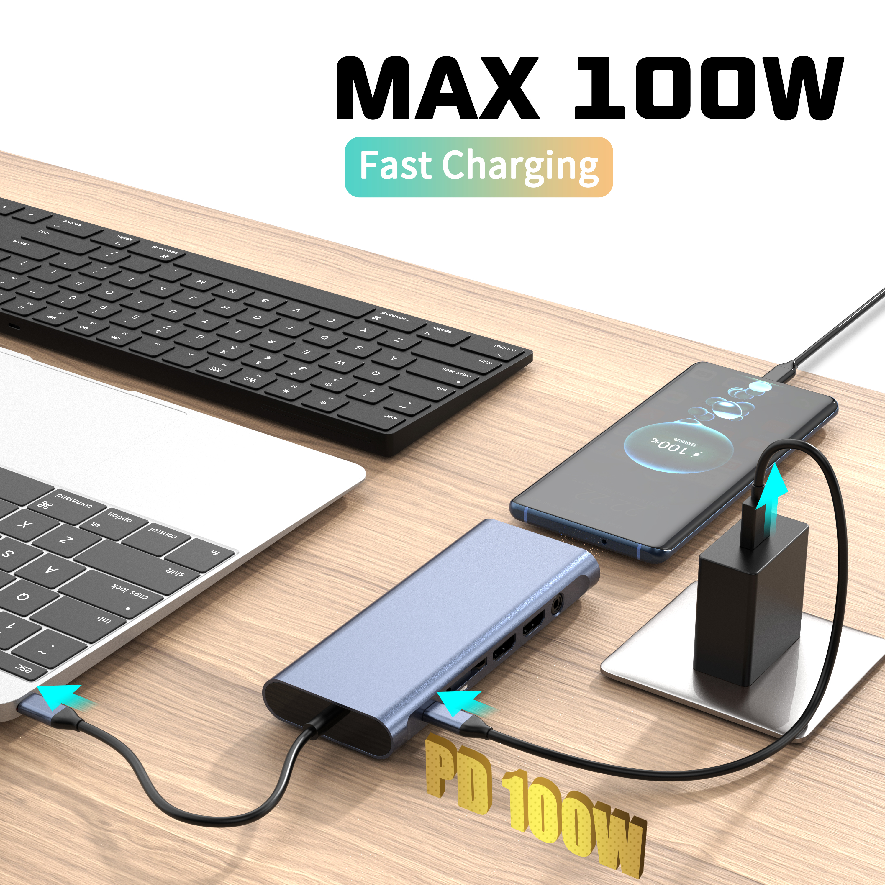 Stație de andocare 14 &Icirc;N 1 4K60HZ Dual HDMI DP RJ45 USB-A 3.1 3.0 2.0 USB-C 3.1 &Icirc;ncărcare+Transfer de date+Ieșire video+Card de citire+Rețea+Funcție de apel Stație de andocare HUB USB C pentru laptop/Macbook
