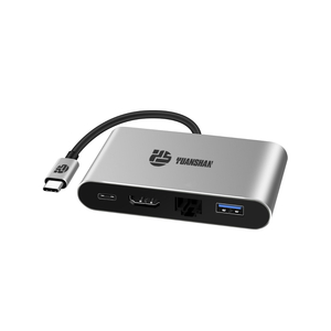 4 In 1 USB C Hub met HDMI 4K + Type C PD 100W Gegevens + USB A 3.0 + RJ45 1000Mbps Multi Port Adapter Docking Station voor laptop