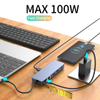 11 IN 1 USB c canti cum 2 x HDMI 4K 60HZ + DP + PD 100W + Typus C Data + USB 2.0 + 2 x USB A 3.0 + RJ45 1000Mbps + 3.5mm Audio/Mic + SD + TF card lector multi portus docking station