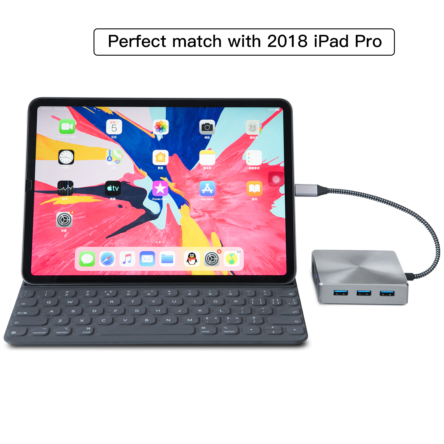 Rozbočovač USB-C 9 v 1 s du&aacute;ln&iacute;m HDMI 4K, Gigabit Ethernet, 100W PD, porty USB 3.0, čtečky karet SD/TF – dokovac&iacute; stanice pro MacBook/Windows Laptop