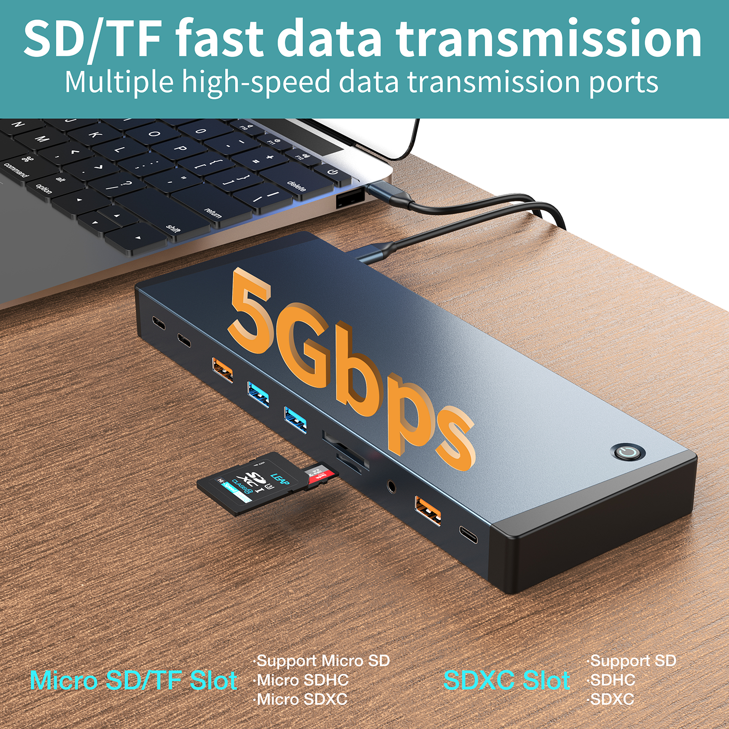 Station d'accueil USB-C 18 en 1 avec interrupteur DC 240 W DP 2 * HDMI VGA LAN PD USB-A/C 3.1 Thunderbolt 4 SD TF 3,5 mmStation d'accueil multifonction audio et micro pour 4 moniteurs pour ordinateur portable/Macbook