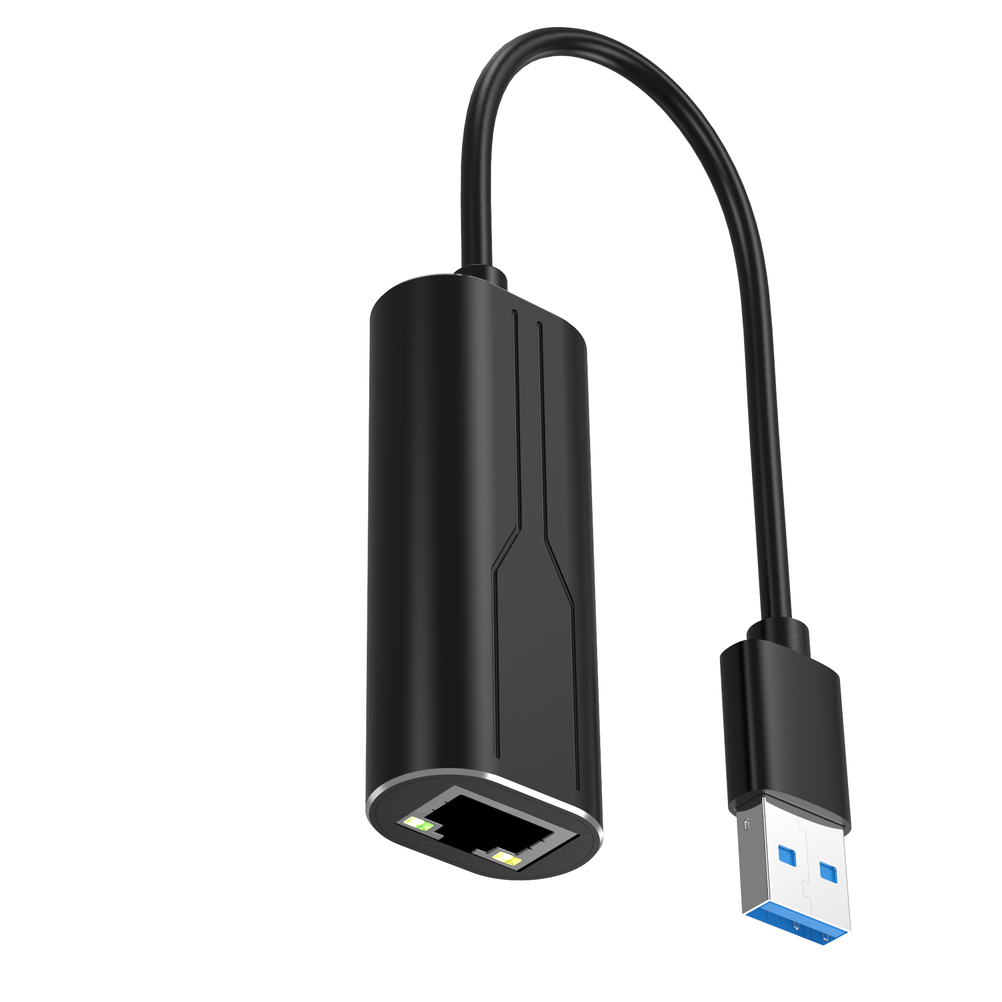 便攜式 USB 轉 1000Mbps 千兆位以太網適配器，15 厘米，適用於 MacBook/Windows USB-A 轉 RJ45