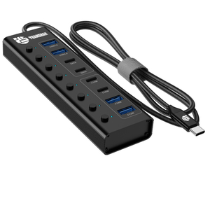HUB USB C 8 EN 1 avec 2 x USB A 3.0 PD + 2 x Donn&eacute;es PD de type C + 2 x PD de type C + 2 x Station d'accueil pour adaptateur multiport de charge USB A PD pour ordinateur portable MacBook