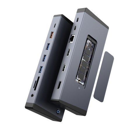 15-ان-1 تھنڈربولٹ 4 ڈاک: 4K ٹرپل ڈسپلے، 100W PD، 10Gbps M.2 SSD انکلوژر