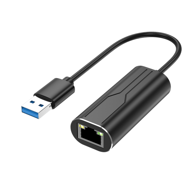 便攜式 USB 轉 1000Mbps 千兆位以太網適配器，15 厘米，適用於 MacBook/Windows USB-A 轉 RJ45