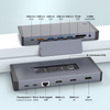 15-in-1 Thunderbolt 4 Dock: ຈໍສະແດງຜົນ 4K Triple, 100W PD, 10Gbps M.2 SSD Enclosure