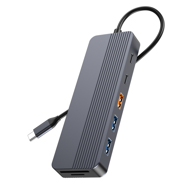 12 合 1 USB-C 擴展塢，帶雙 4K 顯示屏、100W PD 充電、10Gbps USB-C/A 端口、SD 讀卡器