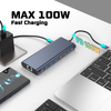 14 У 1 Док-станцыя 4K60HZ Двайны HDMI RJ45 USB-A 3.1 3.0 2.0 шматфункцыянальная Зарадка+Перадача даных+Відэаўыход+Счытвальная картка+Сетка+Функцыя выкліку Док-станцыя USB C HUB для ноўтбука/Macbook