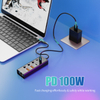 5 合 1 USB-A/C 3.1 10Gbps PD 100W LAN 1000Mbps 快速充電快速數據傳輸多功能 USB C 集線器筆記本電腦分路器擴展塢適用於筆記本電腦