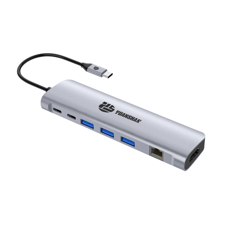 9 合 1 USB C 集線器，帶 HDMI 4K30HZ + PD 100W + Type C 數據 + 3 x USB A 3.0 + RJ45 1000Mbps + SD +TF 讀卡器插槽電源充電多端口適配器擴展塢，適用於筆記本電腦
